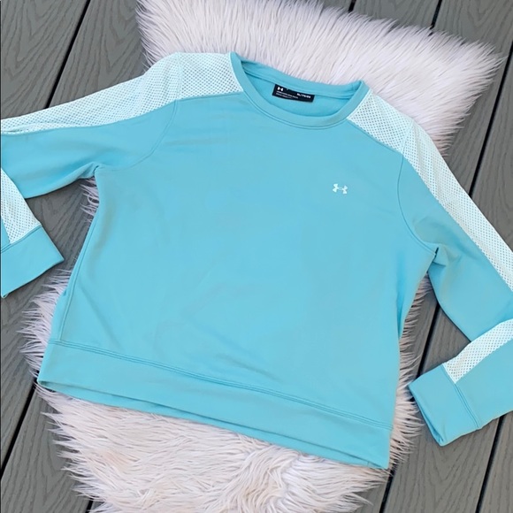 Under Armour Tops - Under Armour mesh baby blue crewneck